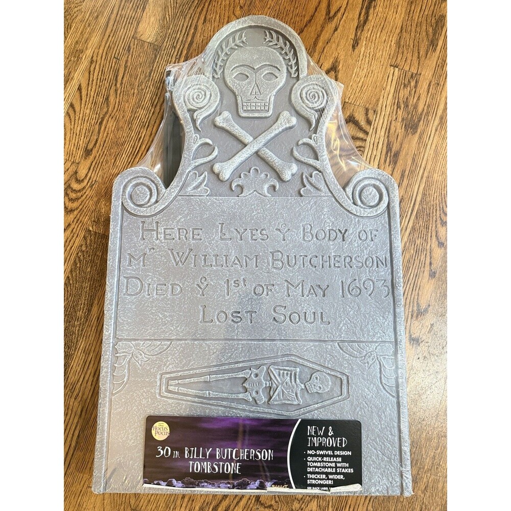 Disney Spirit Hocus Pocus 30" Billy Butcherson Tombstone Blow Mold Prop NEW